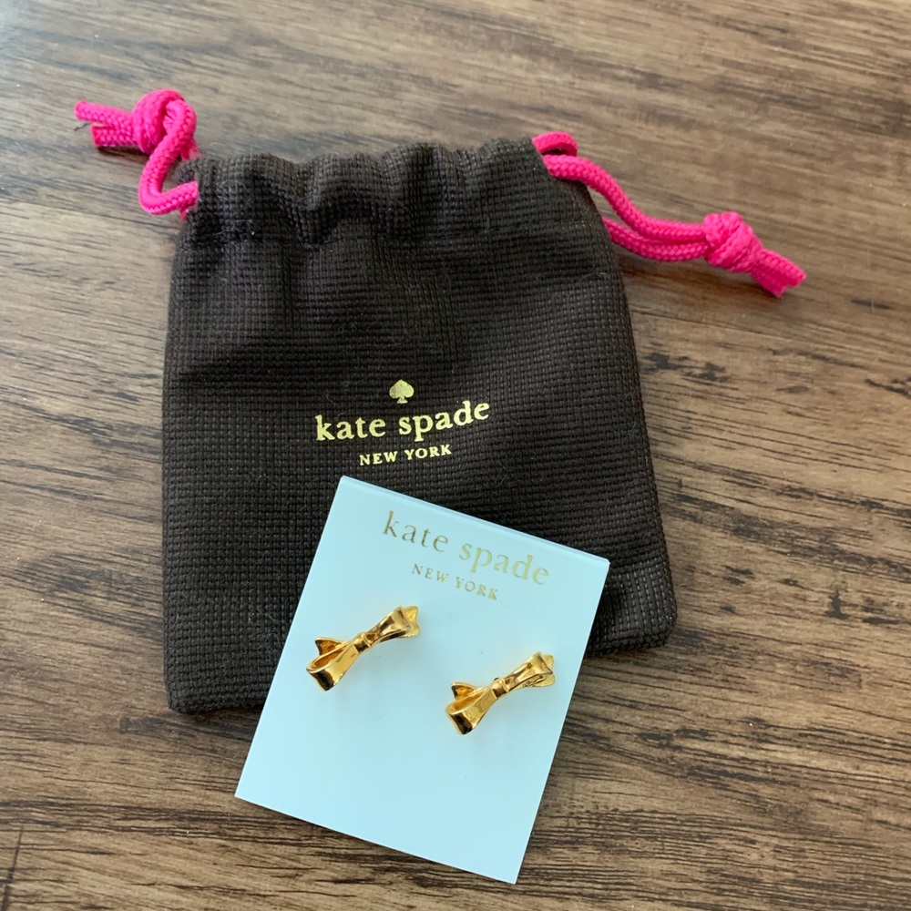 Kate Spade gold bow earrings